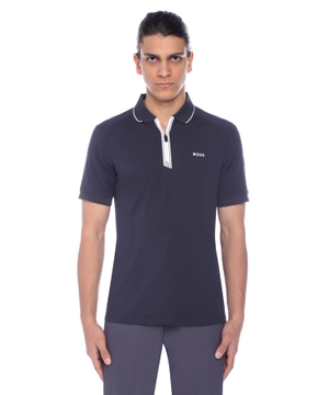 Short sleeve polo with zip fastening