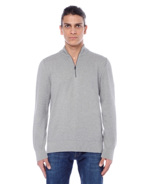 Long sleeve sweater with zip fastening