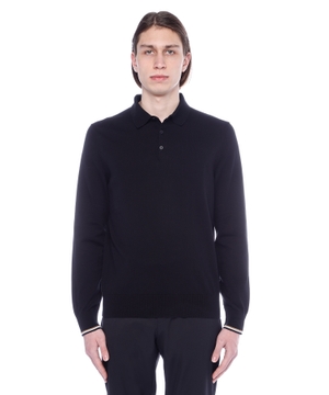 Long sleeve polo with classic collar