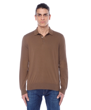 Long sleeve polo with classic collar