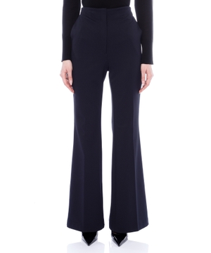 High-waist flared trousers