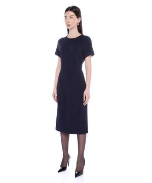 Round neck midi Dukeva dress with short sleeves