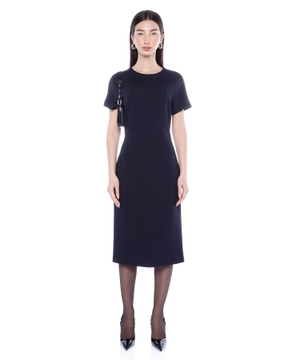 Round neck midi Dukeva dress with short sleeves