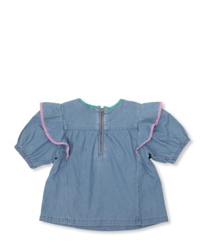 Short sleeve denim shirt