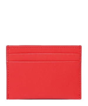 Leather cardholder with logo detail