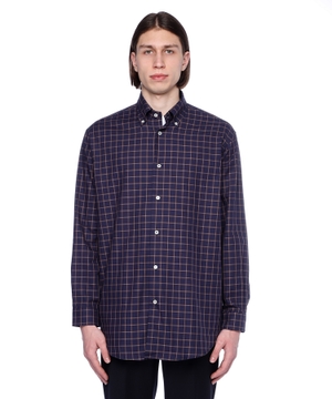 Long sleeve checkered shirt with classic collar