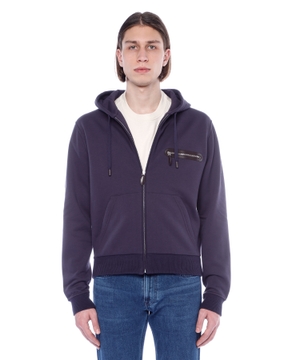 Long sleeve hoodie with zip fastening