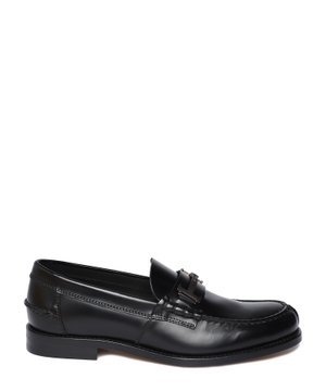 Leather loafers with logo detail