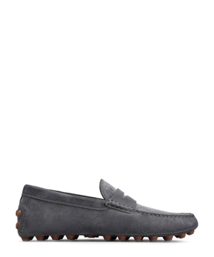 Suede loafers with rubber sole