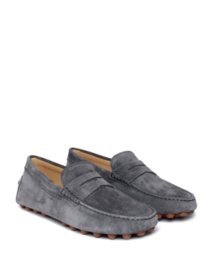 Suede loafers with rubber sole