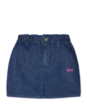 Logo printed denim skirt