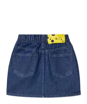 Logo printed denim skirt