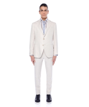Straight-fit linen suit