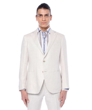 Straight-fit linen suit