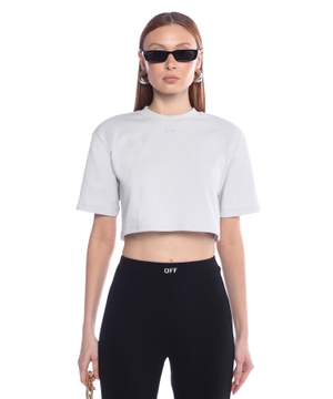 Logo embroidered cropped T-shirt