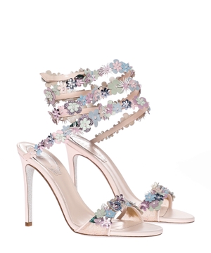 Bouquet floral-appliqué sandals