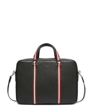 Logo detail leather briefcase