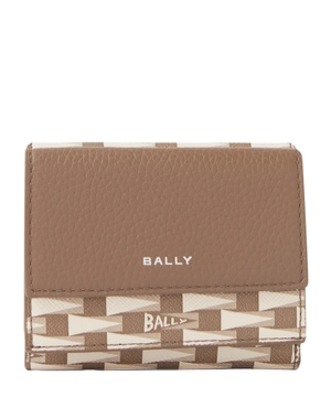 Logo print leather wallet