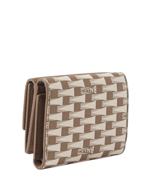 Logo print leather wallet