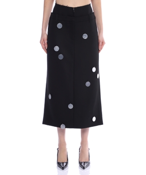 Midi skirt embellished with mirror details