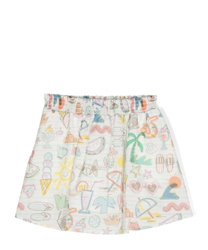 Printed skirt with elastic waist