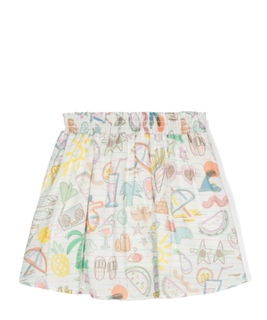 Printed skirt with elastic waist