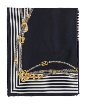 Greca Nautical printed silk scarf