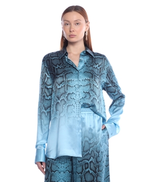 Snake print silk shirt