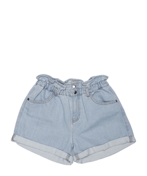 Elastic waist denim shorts