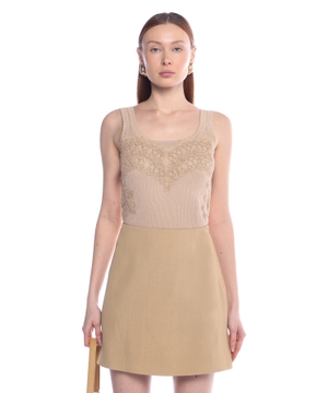 Lace design sleeveless top