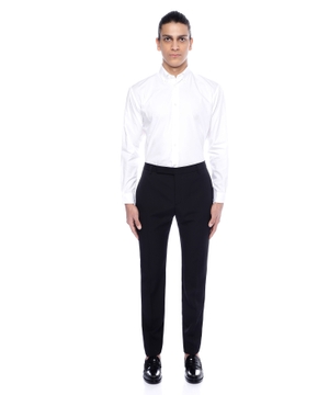 Straight-fit wool trousers