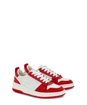Leather and suede sneakers