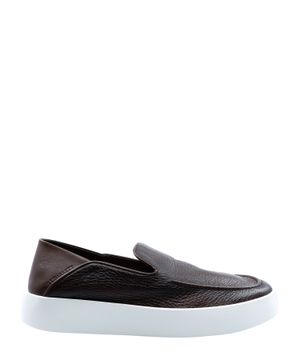 Thick-soled leather loafers