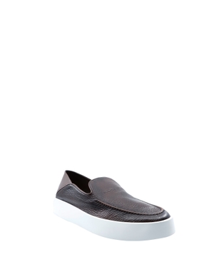 Thick-soled leather loafers