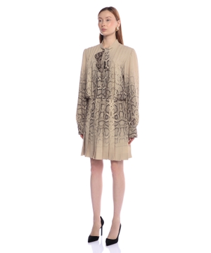 Printed long-sleeve dress