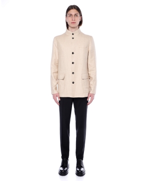 Long sleeve jacket with zip fastening