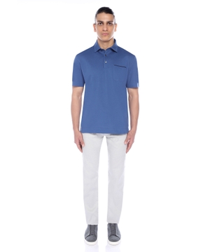 Short sleeve polo with classic collar