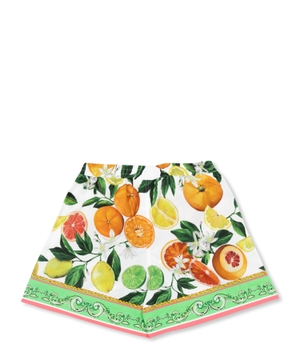 Elastic waist shorts with print