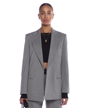 Straight-fit wool blazer