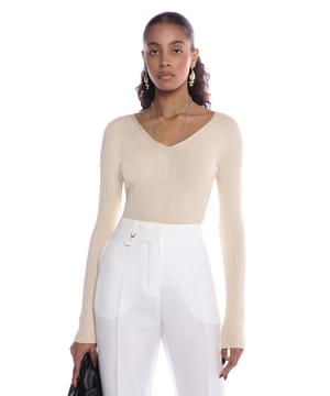 Knitted long-sleeve top