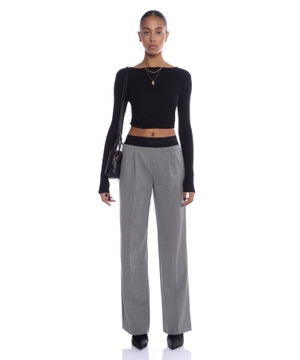 Straight-fit trousers with elastic waistband