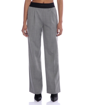 Straight-fit trousers with elastic waistband