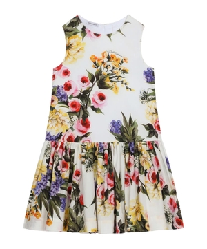 Sleeveless dress with floral print