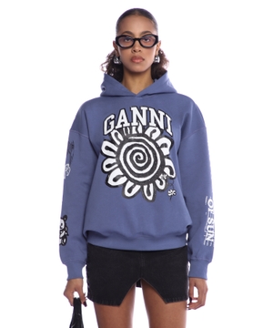 Logo printed cotton hoodie