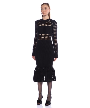 Openwork midi dress
