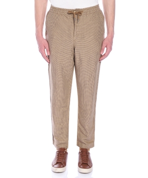 Linen trousers with elastic waist