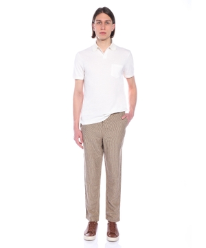 Linen trousers with elastic waist