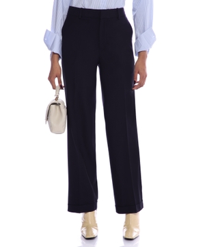 Straight-fit wool trousers