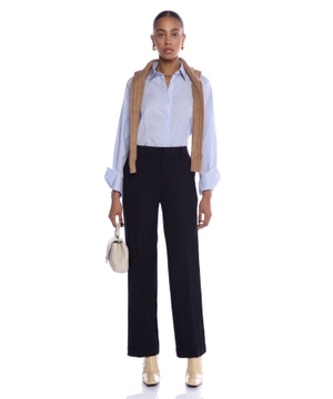 Straight-fit wool trousers