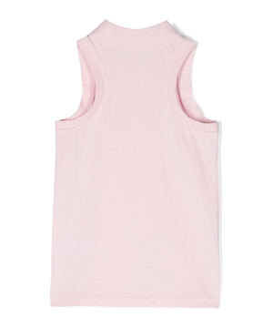 Sleeveless polo with logo embroidery